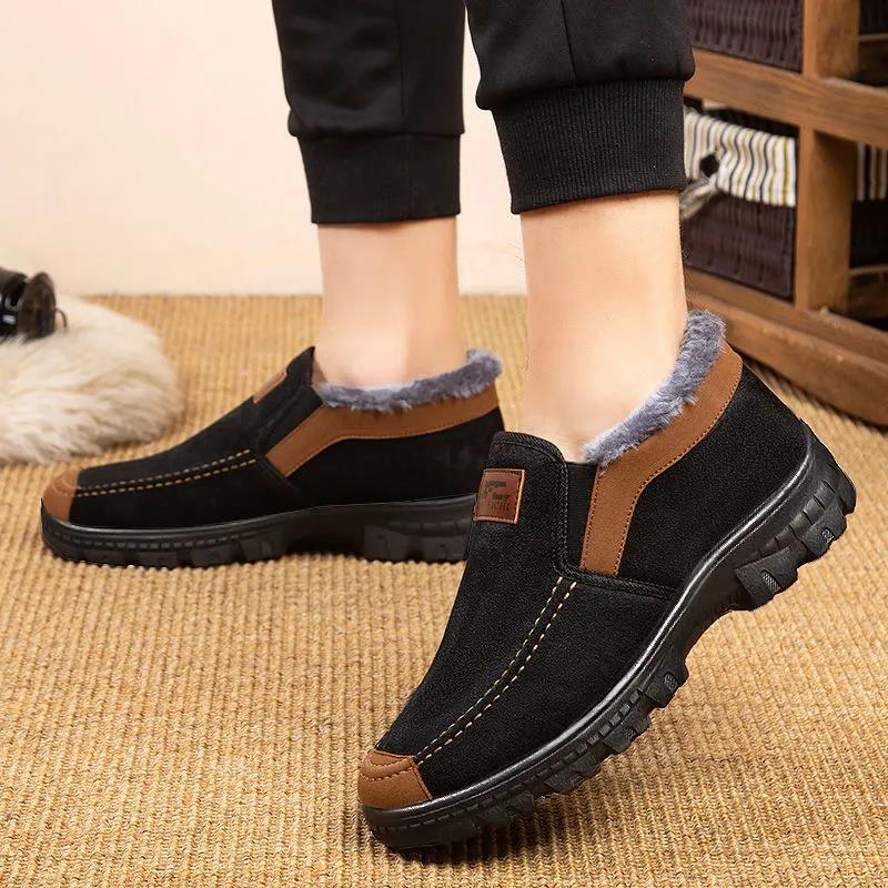 Autumn and Winter Cloth Shoes Men's Casual Slip-on Breathable Non-slip Warm Shoes Men's Shoes