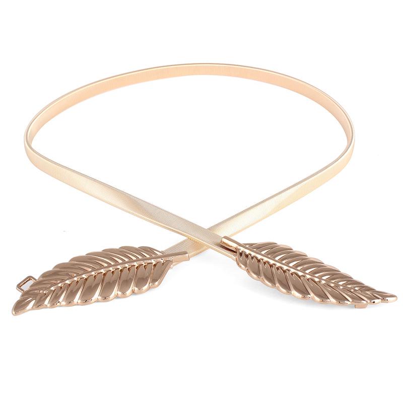 Decorative Leaf Waist Chain Ladies Metal Elastic Chain Wild Fashion Dress Waist Chain