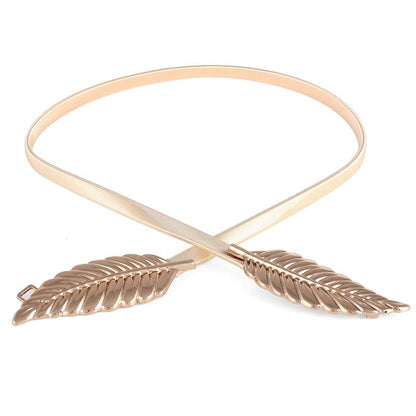 Decorative Leaf Waist Chain Ladies Metal Elastic Chain Wild Fashion Dress Waist Chain