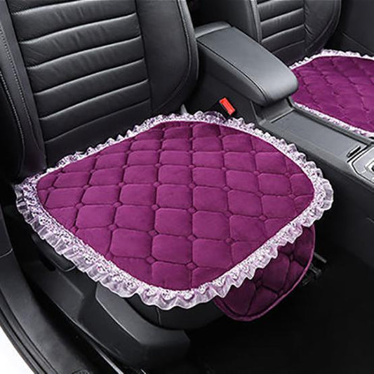 Car Cushion 1pc Plush Warm Cotton Pad Comfortable Lace Car Cushion Non-slip Breathable Car Cushion
