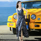 Summer Sexy Suspender Long Skirt Holiday Beach Skirt Strap Chiffon Floral Dress Female Split Casual Fashion