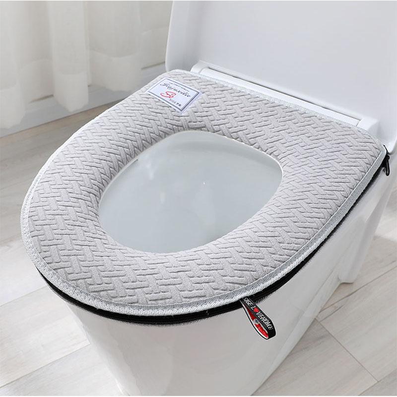 Thin Toilet Seat Cushion Breathable Outsourcing Style Household Toilet Cover Universal Zipper Toilet Gasket