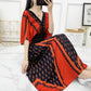 Cotton Silk Dress Mid Length Beach Dress Large Floral Bohemian Loose Casual Long Dress V-Neck