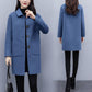 Winter Jacket Women Woolen Jacket Casual Med Long Solid Long Sleeve Winter Wool Coat Women Coats