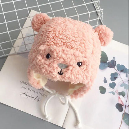 Winter Baby Hat Cute Baby Bear Pullover Hat Boys and Girls Plush Ear Protection Cap Children's Soft Warm Hat