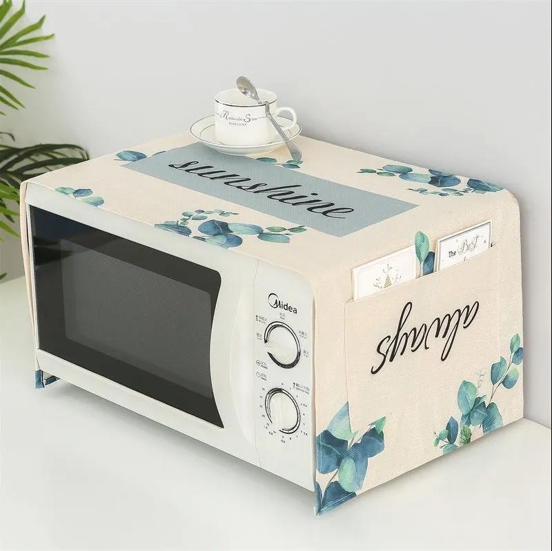 Microwave Oven Cover Towel Universal Electric Oven Cover Cloth Waterproof and Oil Smoke Dustproof Thickened Linen Cloth Three-sided All-inclusive