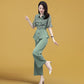 Suit Women's Temperament Is Thin Ladies Stand-up Collar Shirt Wide-leg Pants Two-piece Chiffon Suit Elegant Temperament Work Wearable