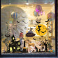 Halloween Witch bats Wall Sticker Shop Decorating Window Glass Doors Background Removable Stickers