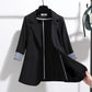 Women's Suit Jacket Slim Fit Drape Thin Sleeves Suit Jacket Elegant Design Ladies Work Wear Temperament Thin Casual Jacket