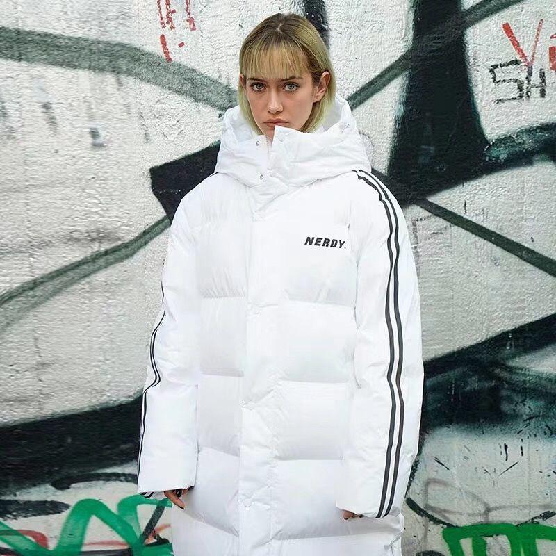 Winter White Duck Down Jacket Women Mid-length Warm and Comfortable Over The Knee Casual Sports Cotton Jacket