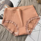 4PCS Lace Panties Women's Belly Large Size Underwear Girls 100% Cotton Crotch Antibacterial Middle High Waist Briefs Ladies Comfortable Sexy Lingerie