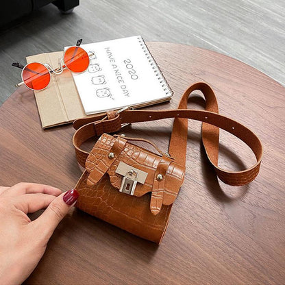 Small Waist Bag Women's Waist Fashion All-match Chest Bag Pin Buckle Belt Decoration Free Perforated Belt Detachable Mini Bag