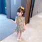Children Dress Spring Summer Broken Flower Kids Clothing  Baby Girls Clothing Sleeveless Cheongsam Dress Girl