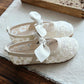 Cotton and Linen Embroidered Beanie Shoes Literary and All-match Single Shoes Sweet Bow Sandals Women's Comfortable Loafers