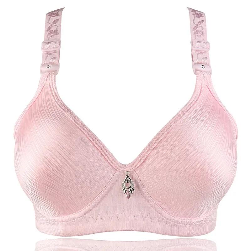 Thin Large Size Brushed Glossy Cotton Push-Up No Steel Ring Seamless Women's Underwear Bra