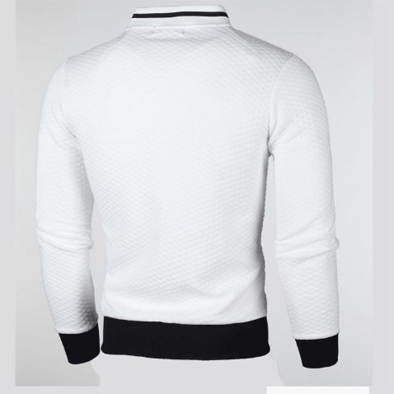 Jacket Zipper Stand Collar Jacket Men's Casual Solid Color Sports Plaid Cardigan Fashion Top