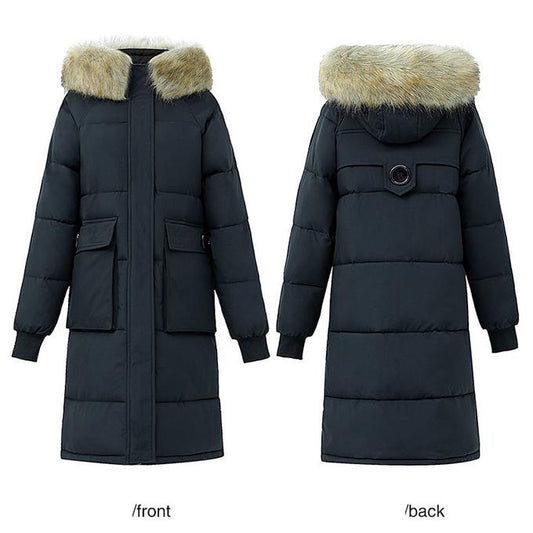 Winter Women's Jacket All-match Cotton Clothes In Winter Long Fluffy Fur Collar Thick Loose Padded Jacket Winter Thick Warm Cotton Jacket