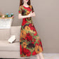Women's Plus Size Loose Long Dress Slim Round Neck Skirt