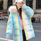 Down Padded Jacket Women's Mid-length Winter Fashion Trend Loose Warmth Thick Padded Jacket