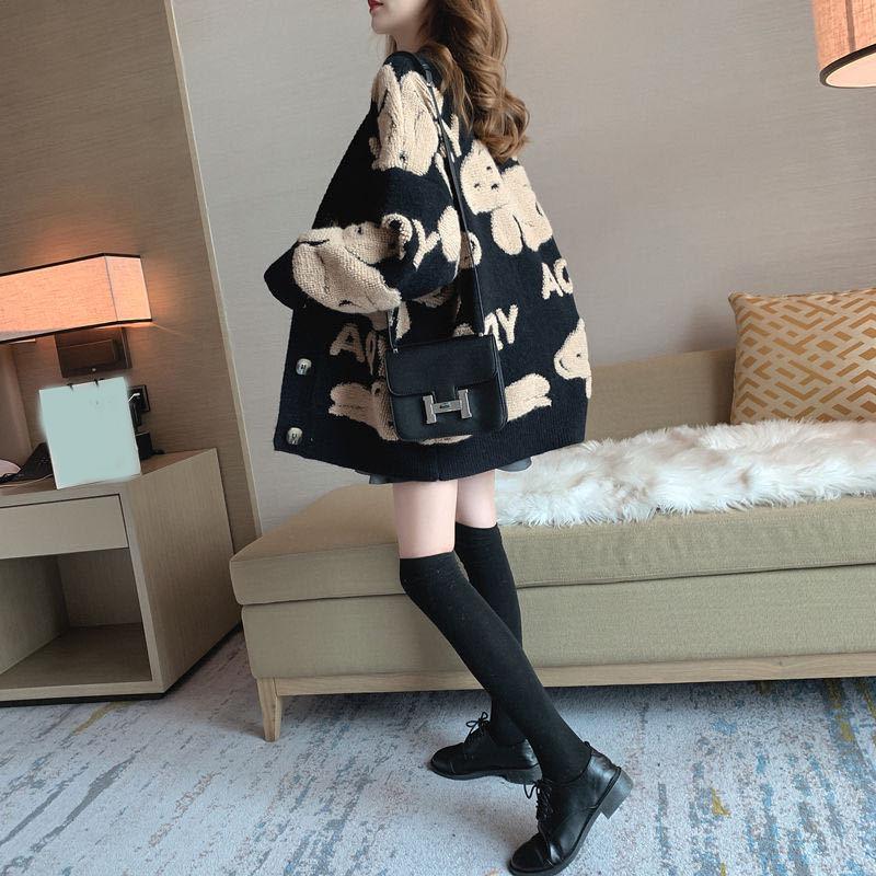 Christmas Women's Sweater Coat Winter Loose Fashion Knitted Cardigan Thickening Women's Jacket