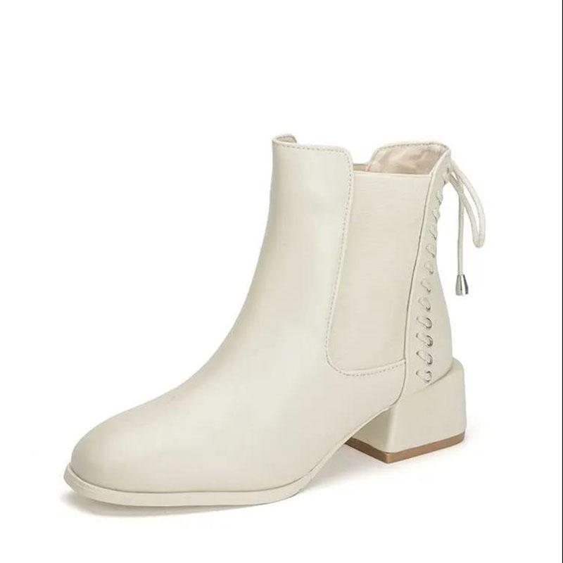 Boots Short Boots Women's Thick Heel Mid-heel Summer Spring and Autumn Single Boots Thin Section Martin Boots