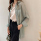 Sunscreen Shirt Chiffon Female Summer  Long Sleeve Loose Ice Silk Cardigan Tide  Turn-down Collar  Button Up Shirt