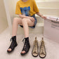 Bohemian Style Sandals Summer Cross Straps Hollowed Out Retro Vacation Roman Flat Sandals Women
