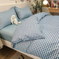 Four-piece Bed Sheet Duvet Cover Washed Quilt Cover Plaid Bedding Set