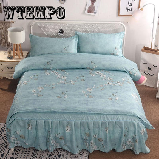 Bedding Set Flower Bed Linen 4pcs/set Duvet Cover Set Pastoral Bed Sheet  Duvet Cover