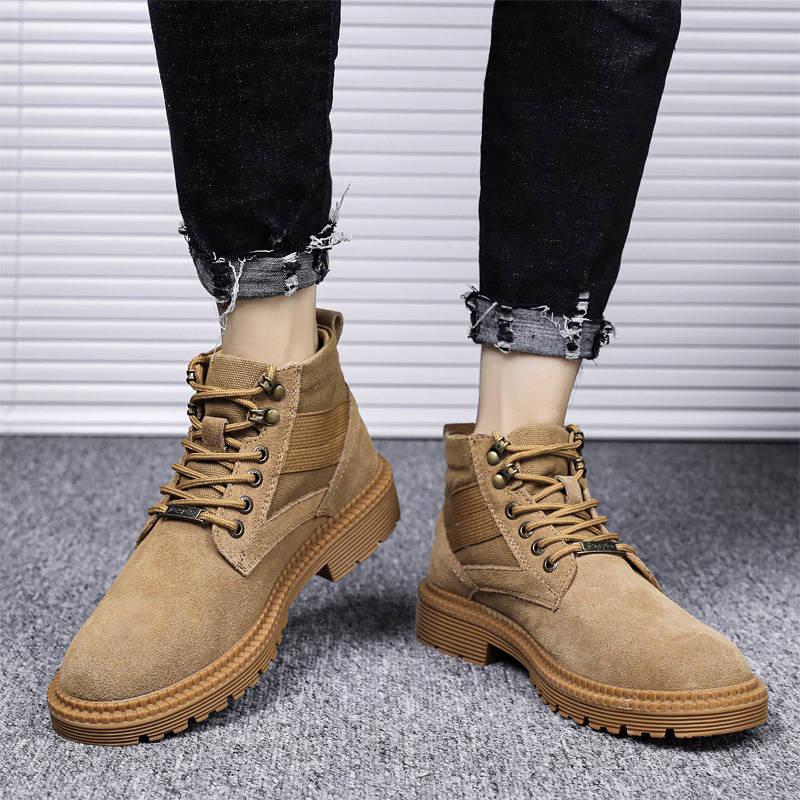 Men's Boots Autumn Winter High-top Fashion Men's Leather Boots Men's Martin Boots Tooling Booties