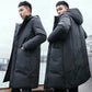 Down Jacket Men's Men's Trend Over The Knee Thick Winter Simple Casual High-end Mid-length Jacket