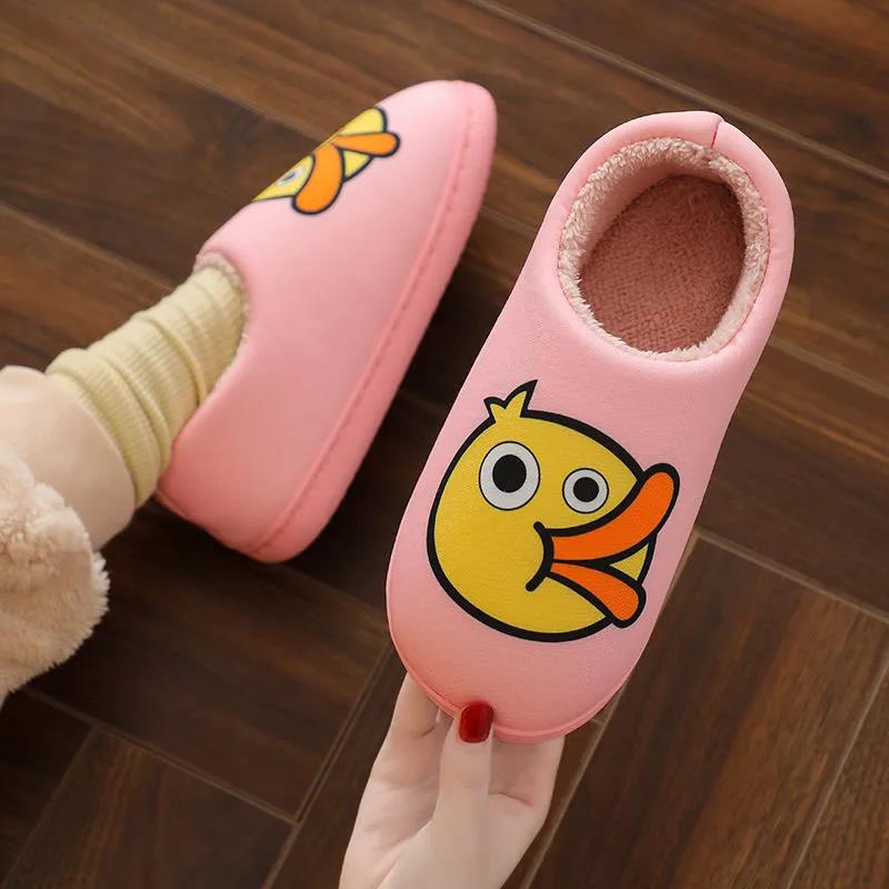 Couple Cotton Slippers Ladies Outer Wear Non-slip Soft Bottom Autumn and Winter Fleece Warm Slippers