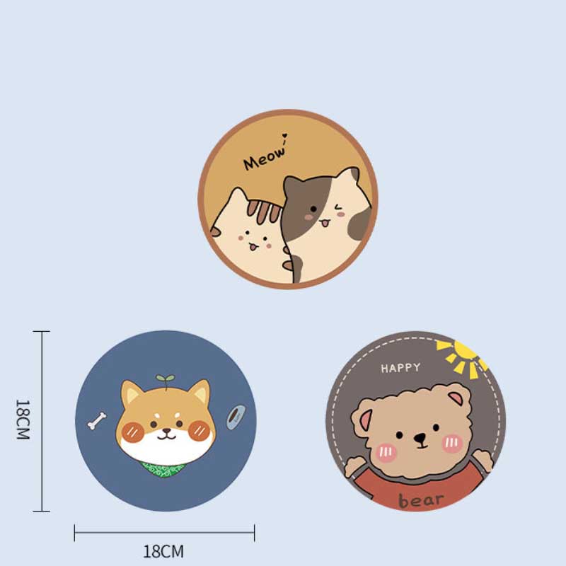 1pcs/2pcs Cartoon Coaster Diatom Mud Absorbent Pad Cute Wash Pad Dining Table Heat Insulation Anti-scalding Tea Coaster