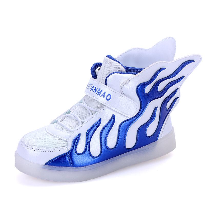 Children 'S Luminous Shoes Led Boys Girls Lights Usb Charging Boys And Girls Flash Shoes Sports Shoes High -Top Sports Shoes