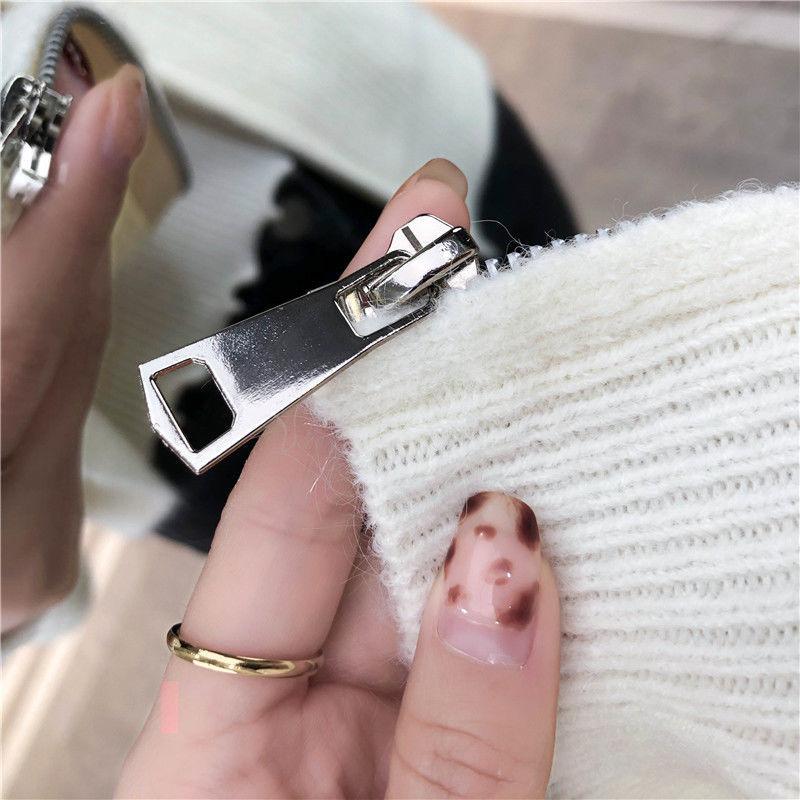 Stand Collar Women's Cardigan Sweater Short Jacket Knit Top Spring Autumn Solid Color Loose Sweater Outer Wear