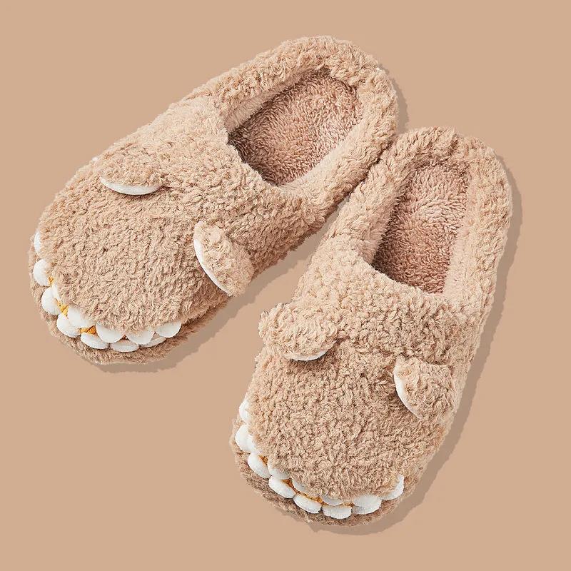 Cotton Slippers Indoor Anti-skid Wool Children's Cotton Shoes Bag Heel Home Shoes In Winter A Family of Three