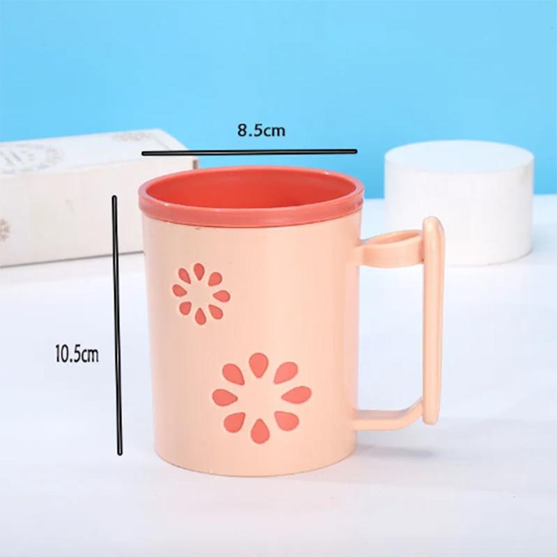 Creative Plastic Double-layer Toothbrush Cup Household Two-color Couple Mouthwash Cup Tooth Tank Water Cup with Handle Wash Cup