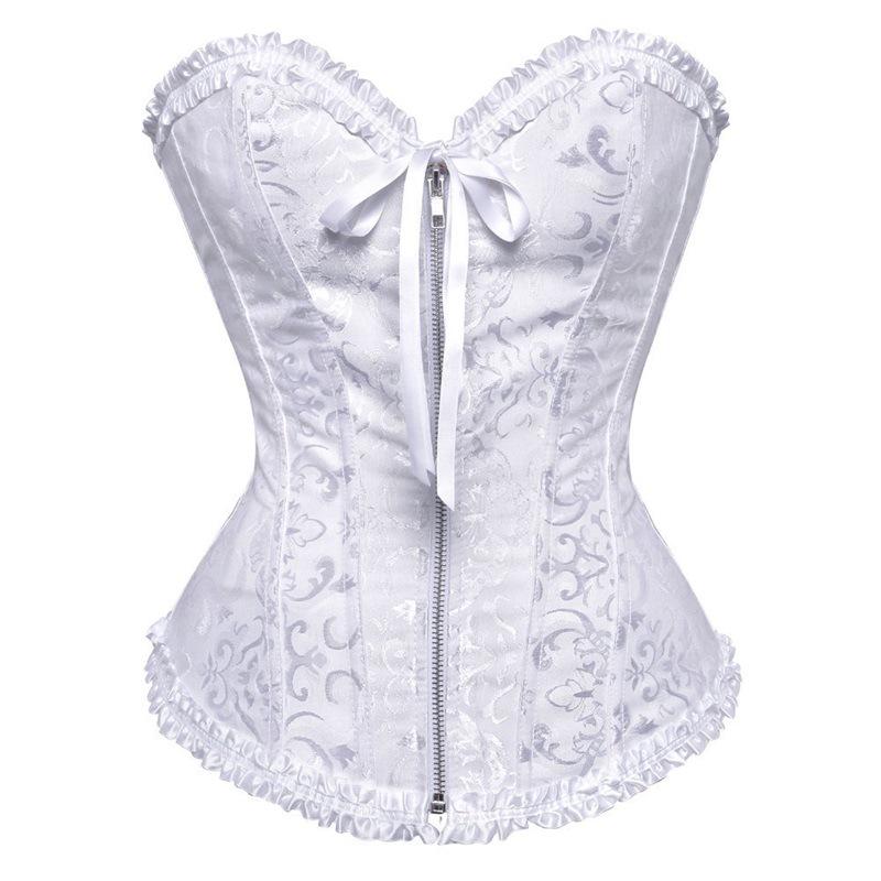 Sexy Lace Up Satin Corset Cup Lingerie Side Overbust Corset and Bustier Party Bow Halter Corset