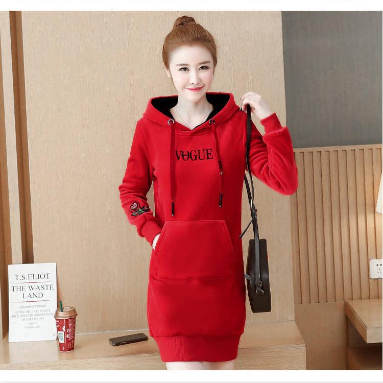 Winter Woman's Loose Sweatshirt Long sleeve Hooded clothes Wild Large size Casual coat keep warm