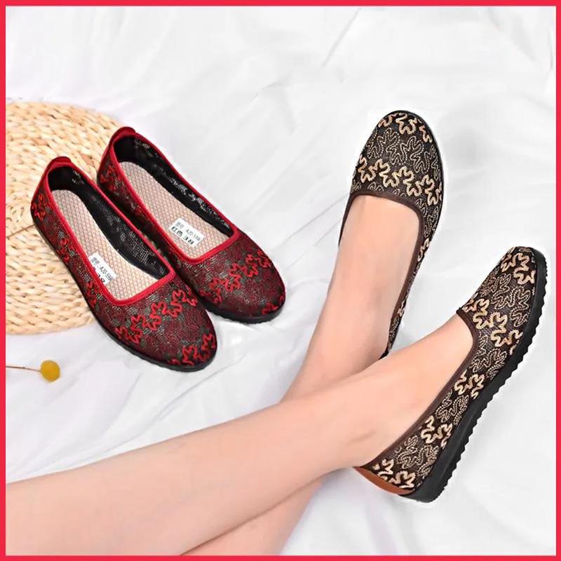 Middle-aged and Elderly Grandma Shoes Summer Single Shoes Non-slip Soft-soled Breathable Mesh Shoes