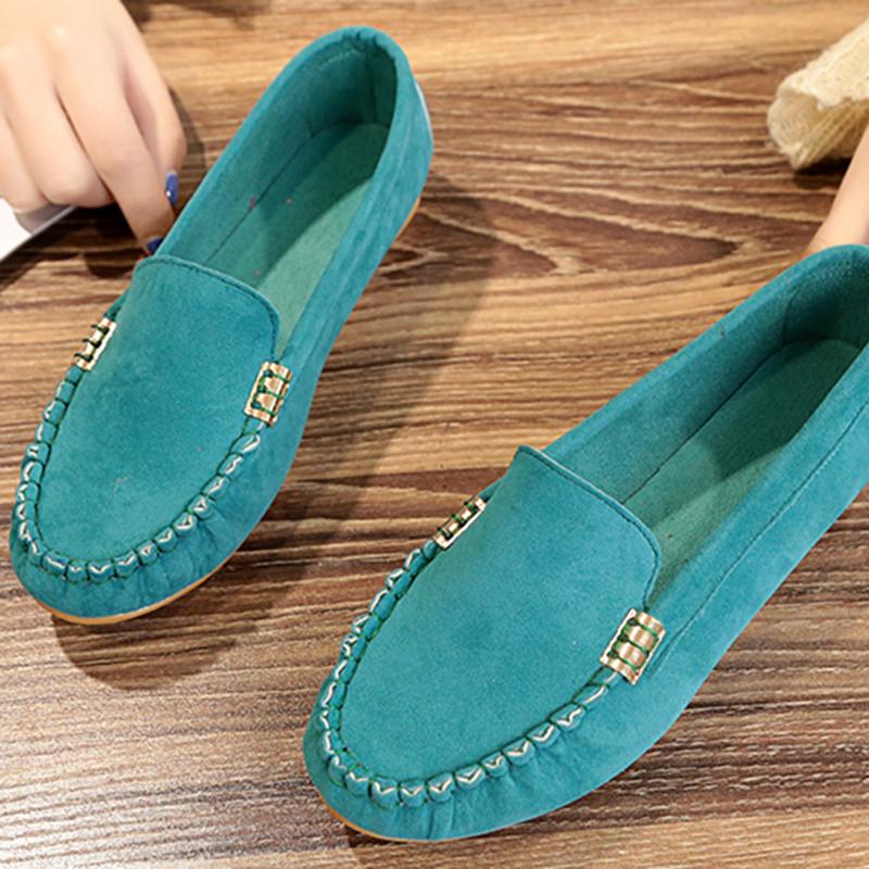 Women's Fashion Ballet Flats Cute Slip on Low Heel Ladies Boat Shoes