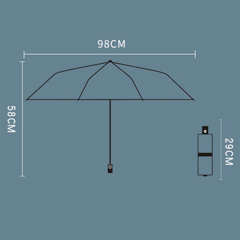 Umbrella Folding Women's Sunny and Rainy Dual-use Sun Umbrella Anti-ultraviolet Black Plastic Sunshade Fashion Trend Student Automatic Umbrella