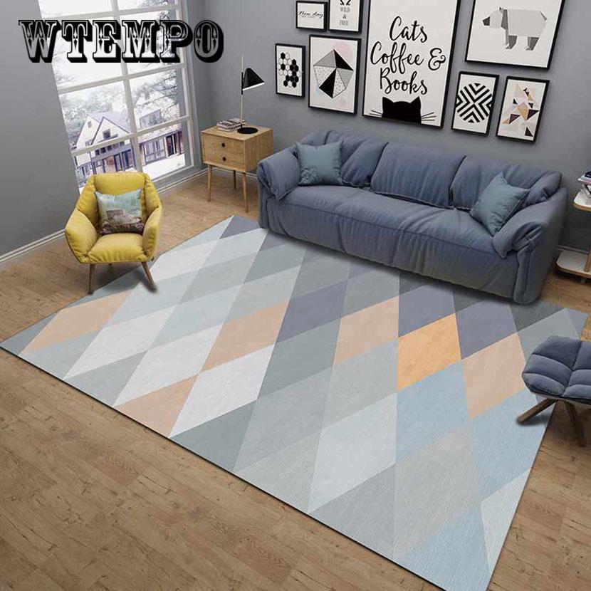 Modern Geometric Carpet Bedroom Mat Nordic Hairless Carpet For Living Room Rugs For Bedroom