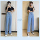 Pearl Straight-leg Jeans Women's Loose 2022 Spring and Autumn Summer Korean Version Are Thin, High-waisted, Wide-leg Mopping Pants