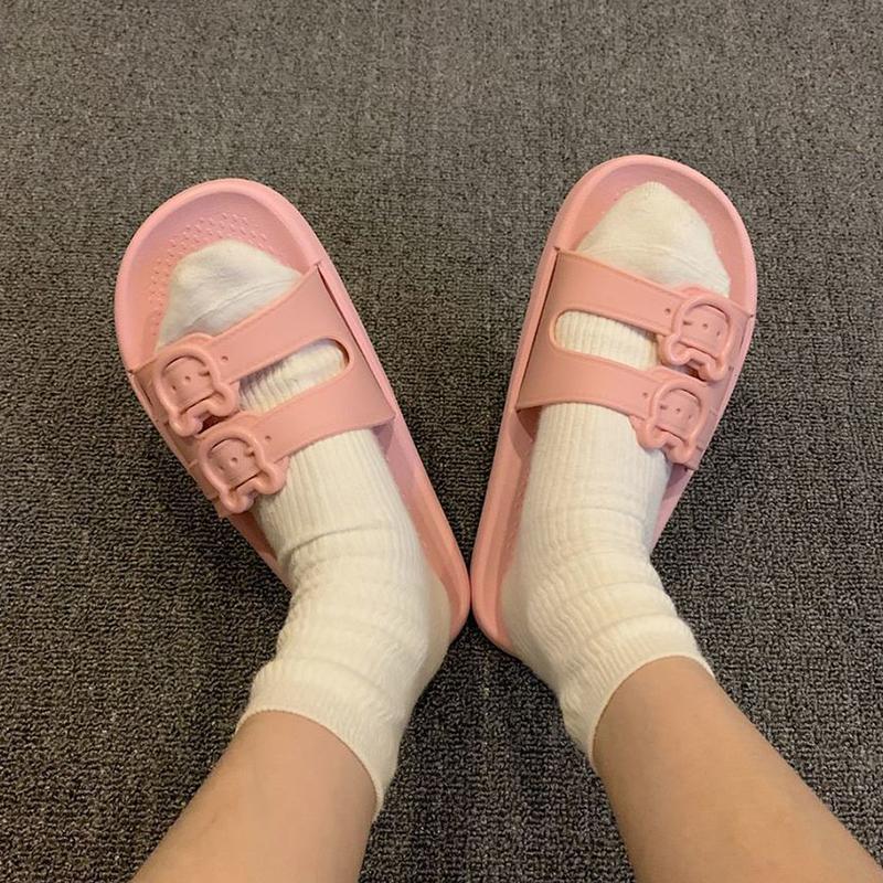 Soft and Comfortable Summer Slippers Female Home Bedroom Dormitory Non-slip Bathroom Slippers Simple Outing Soft Bottom Thick Bottom