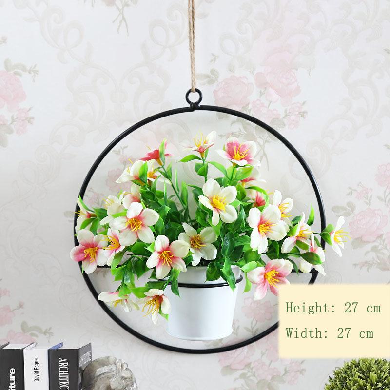 Pendant Simulation Plastic Flower Basket Living Room Wall Decoration Floral Potted Plant Home Hanging Wall Hanging Decoration Artificial Flower Wall