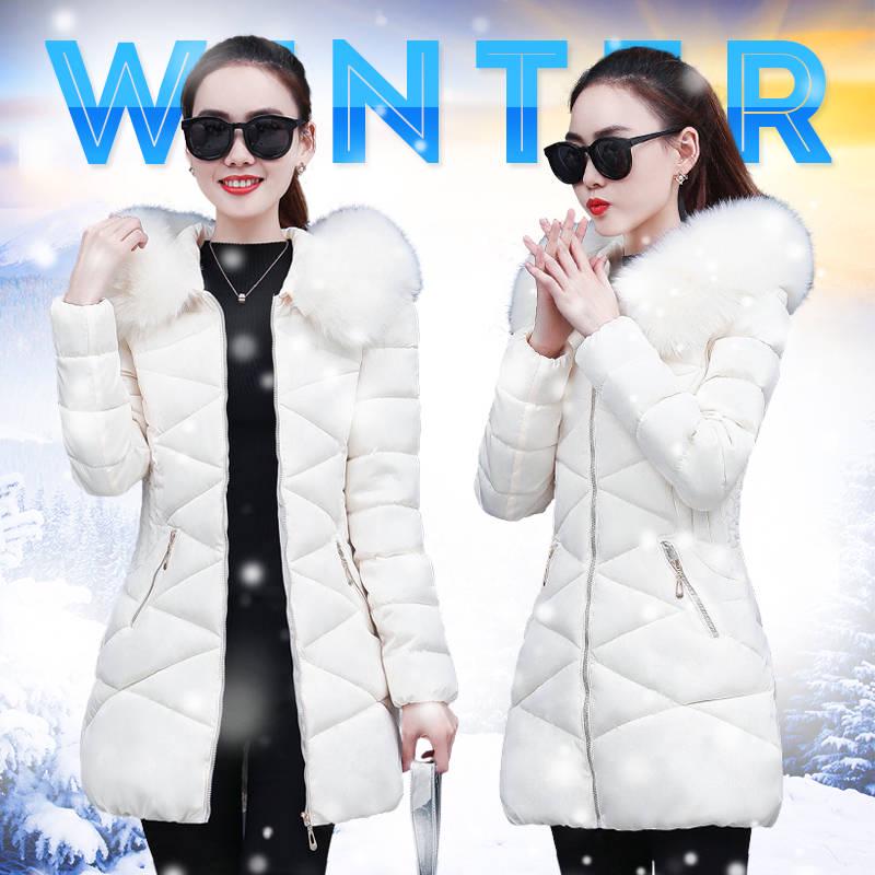 Women's Jacket Winter Jacket Medium-Long Cotton Parka Plus Size Coat Slim Ladies Casual Clothing