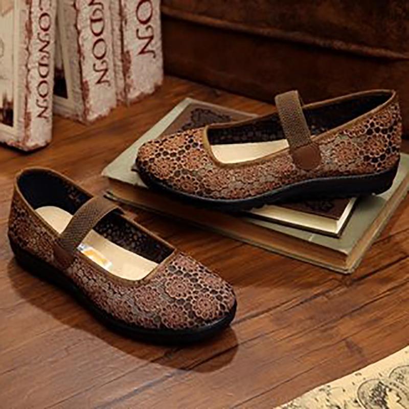 Middle-aged Elderly Old Beijing Cloth Shoes Summer Women's Net Shoes Non-slip Soft Bottom Breathable Old Lady Shoes Mother-in-law Shoes Mother Shoes