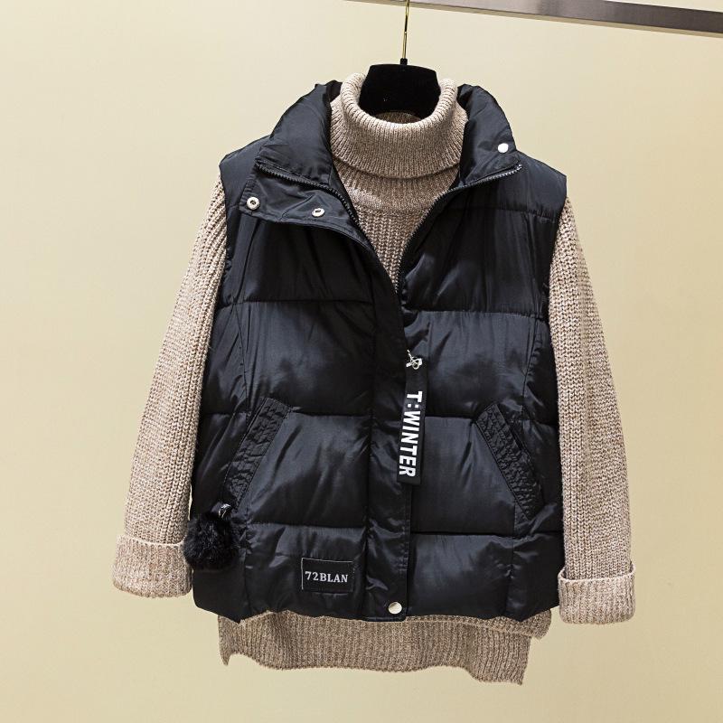 Women's Loose and Thick Short Waistcoat Warm Vest Down Coat Coat Cotton Vest