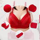 Middle-aged and Elderly Women's Large Size No Steel Ring Thin Section Receiving Breast Bra Gathers Breathable Soft Fashion Jacquard Sexy Bra